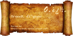 Orendt Ágnes névjegykártya